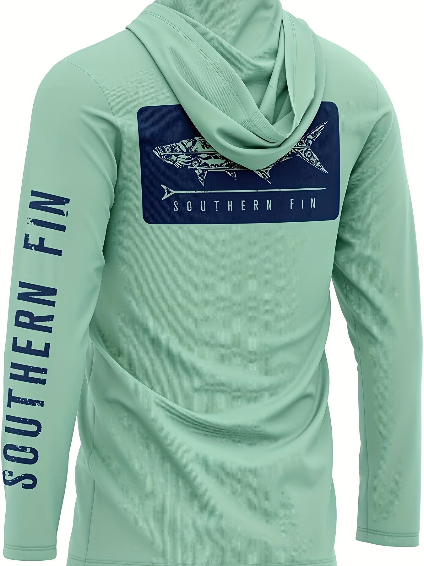 Men's Quick-Dry Fishing & Hiking Shirt - Mint Green Outdoor Hoodie with, Stretchable Long Sleeve Pullover for Camping, Hunting - Machine Washable Active Wear, Camping Gear, Sporty Design, Stretchable Fabric, Adventure Seekers