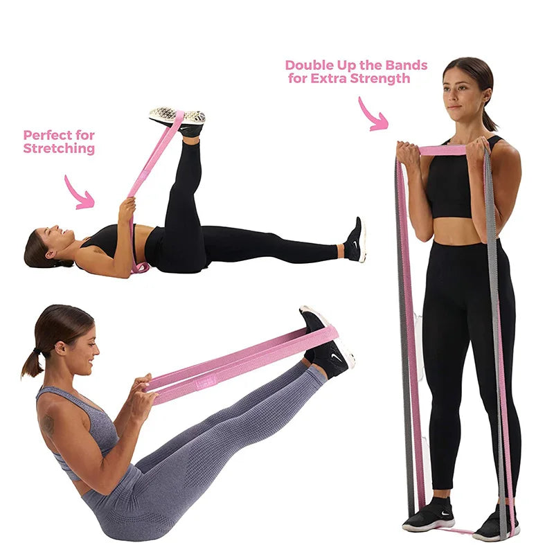 105lb Long Resistance Loop Band Set Unisex Fitness Yoga Elastic Bands Hip Circle Thigh Squat Band Workout Gym Equipment for Home