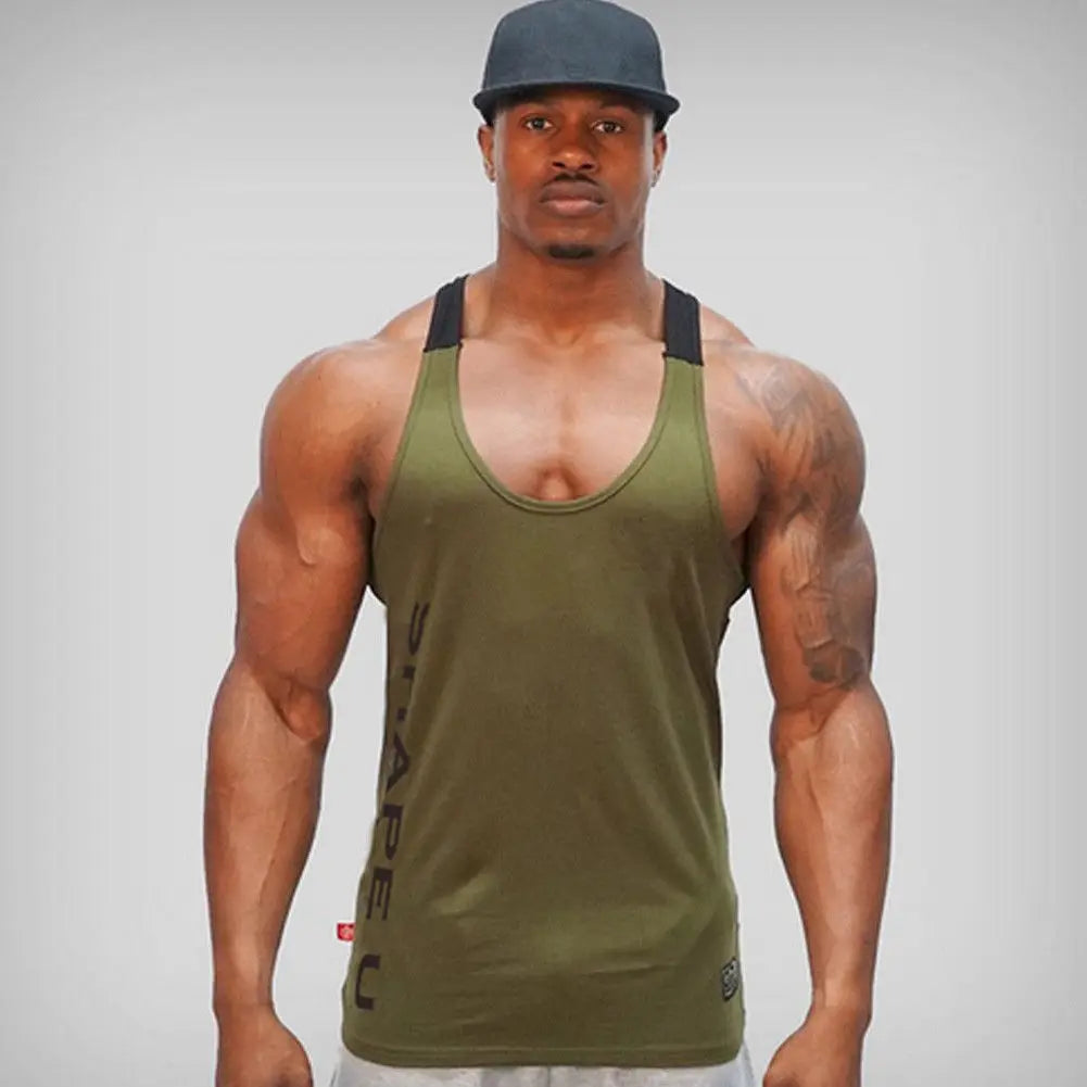 Sports Running T-shirt Men Gym Fitness Tops Tee Shirt Stringer Bodybuilding Singlets Muscle Vest T Shirt Workout Shirt