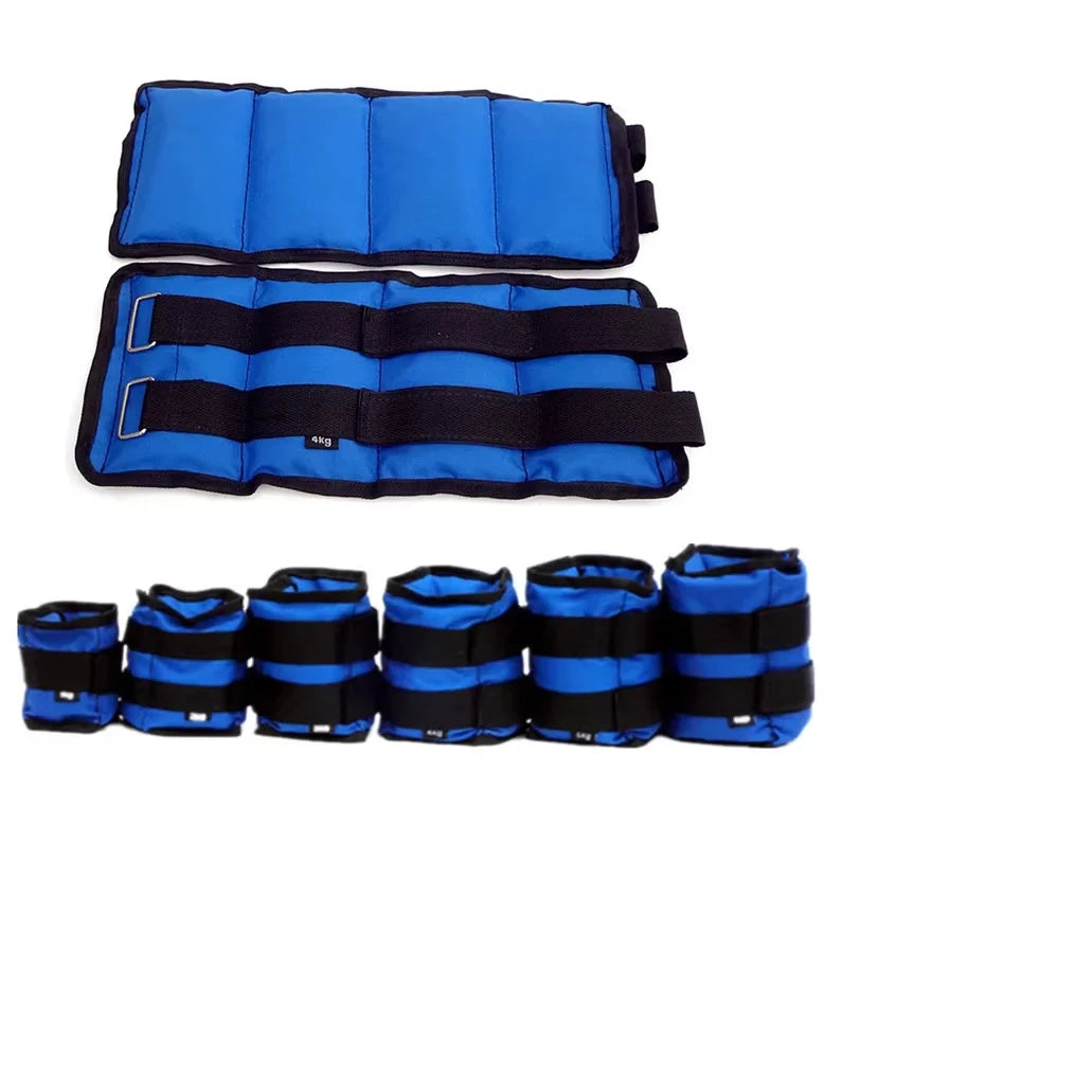 ankle and wrist weights from 1 to 5 kilos, adjustable double strap lasters, for fitness exercise gym training