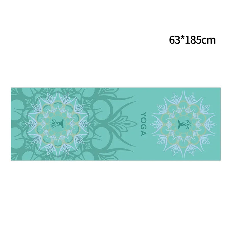 Hot Yoga Mat Towel 185*63cm Printed Yoga Towel Non Slip Fitness Workout Mat Cover for Pilates Gym Yoga Blankets