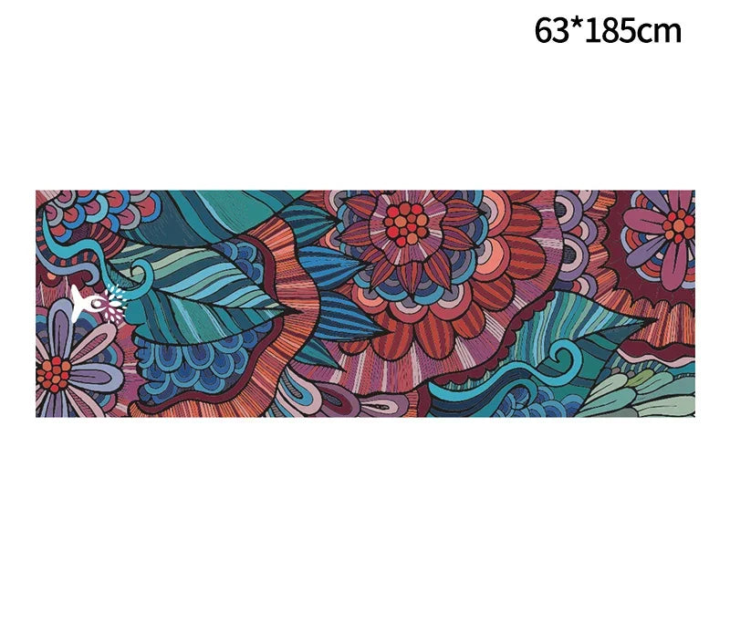 Hot Yoga Mat Towel 185*63cm Printed Yoga Towel Non Slip Fitness Workout Mat Cover for Pilates Gym Yoga Blankets