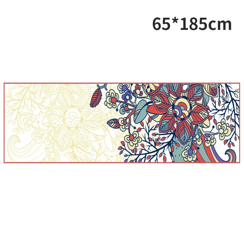 Hot Yoga Mat Towel 185*63cm Printed Yoga Towel Non Slip Fitness Workout Mat Cover for Pilates Gym Yoga Blankets