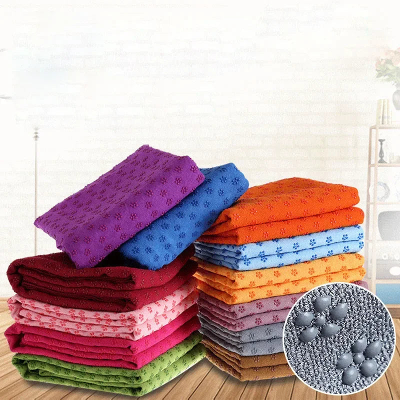 183*63cm Yoga Towel Professional Non-slip Mat Widened Lengthening Fitness Mat Home Sweat-absorbent Terry Cloth Yoga Pad