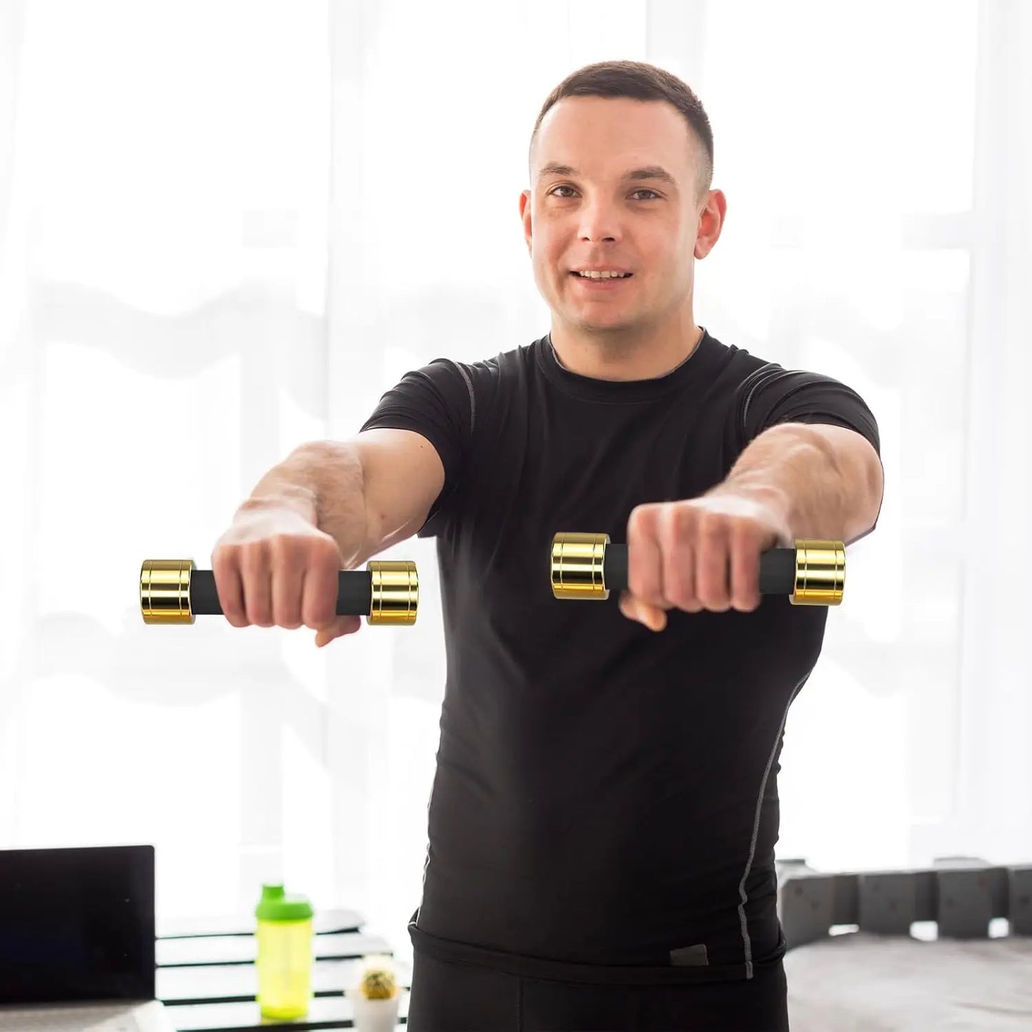 Round Dumbbell Sets with Steel Handle Odorlessrubber Handle Cover
