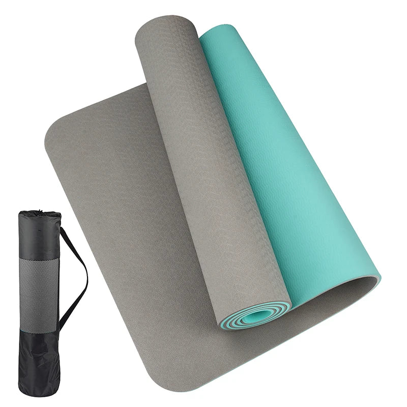 Non-slippery TPE yoga mat, thick two-color, high quality, for fitness, fitness, home, non-slip, 180x57cm