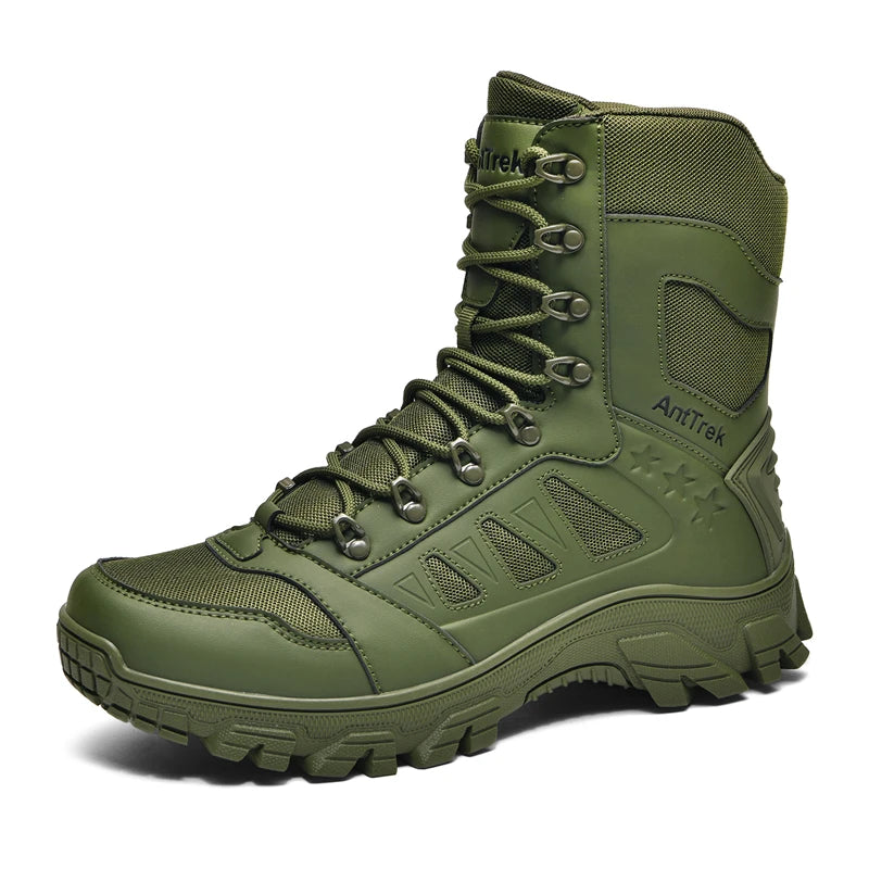 Hiking Shoes Men High-top Boots Thick-soled Lace-up Anti-slip Outdoor Boots Men Casual Durable Combat Boots Me Ankle Boots