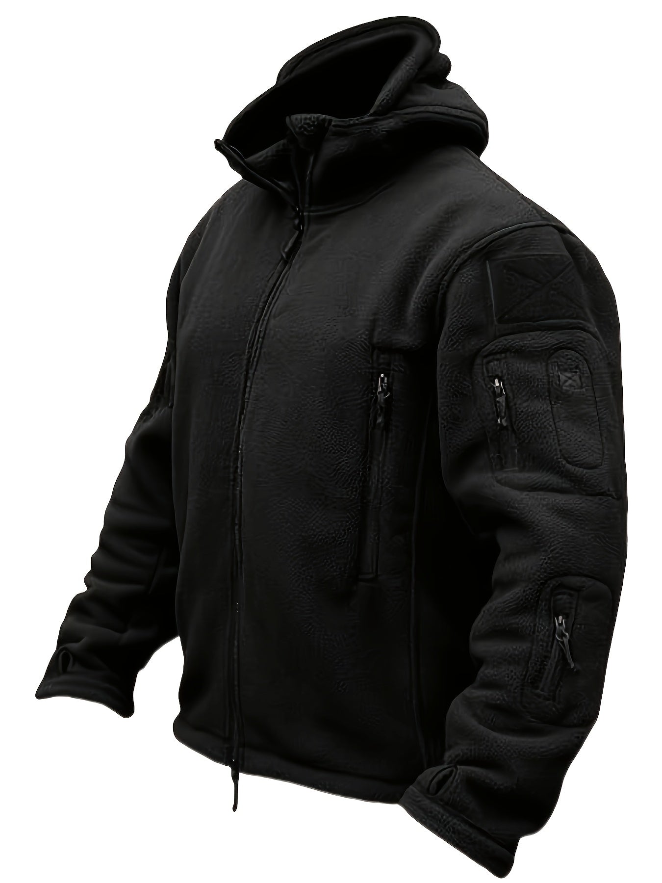 Men's Tactical Hooded Jacket - Warm, Windproof Outdoor Adventure Gear with Multiple Zip Pockets, Adjustable Straps, and Hook-and-loop Fastener Patches, Ideal for Hiking & Casual Wear, Khaki, Tactical Clothing|Sporty Hooded Ja