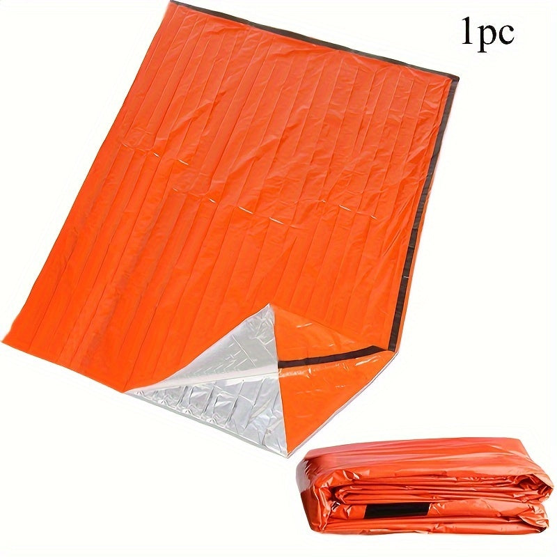 [Waterproof Survival Sack] 1/2pcs Emergency Bivy Survival Sack - Waterproof PE Material - All-Season Outdoor Camping Gear with Whistle, Hand Wash Only, Plain Weave, Normal Waterproof, Piping Embellishment, Camping Accessories