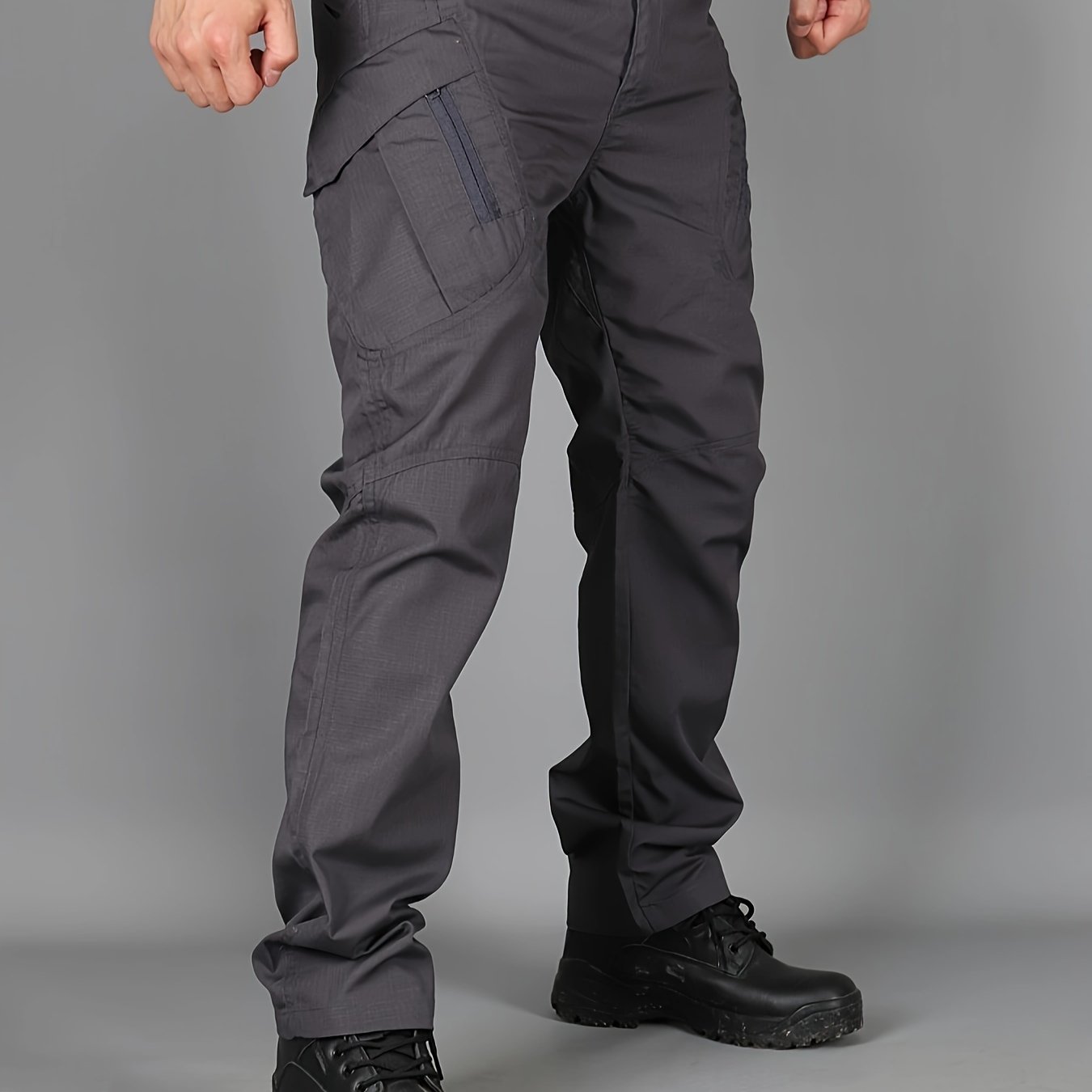 [Tactical Cargo Pants] Lightweight Tactical Men's Cargo Pants | Breathable Polyester, Multiple Pockets, Solid Color Design, Outdoor Hiking, Training, Fishing - Durable Fabric, Multi-Functional, Sporty Style, Camping Gear