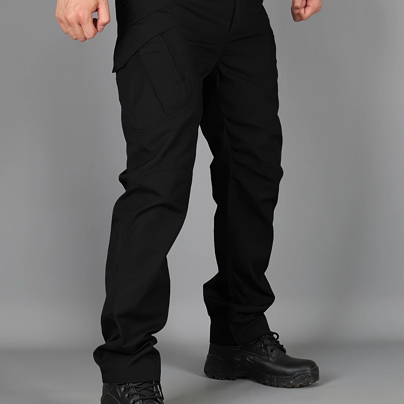 [Tactical Cargo Pants] Lightweight Tactical Men's Cargo Pants | Breathable Polyester, Multiple Pockets, Solid Color Design, Outdoor Hiking, Training, Fishing - Durable Fabric, Multi-Functional, Sporty Style, Camping Gear
