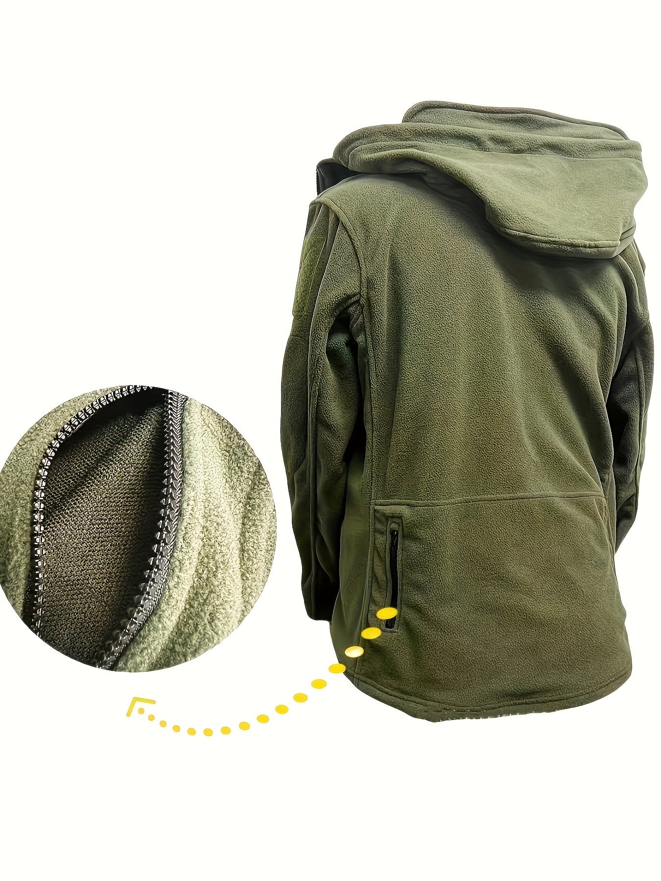 Men's Tactical Hooded Jacket - Warm, Windproof Outdoor Adventure Gear with Multiple Zip Pockets, Adjustable Straps, and Hook-and-loop Fastener Patches, Ideal for Hiking & Casual Wear, Khaki, Tactical Clothing|Sporty Hooded Ja