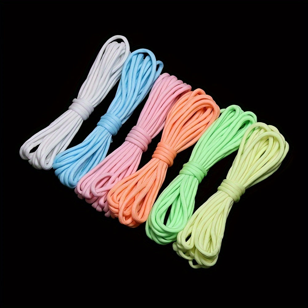 [Glow-in-the-Dark Rope] Glow-in-the-Dark Rope, Polyester Blend, 4mm Thick, 118.11inch/ 196.85inch/ 393.7inch, 3 lbs Tensile Strength, Windproof Tent Rope, Ideal for Valentine's Day, Easter, Women's Day, Mother's Day, Independ