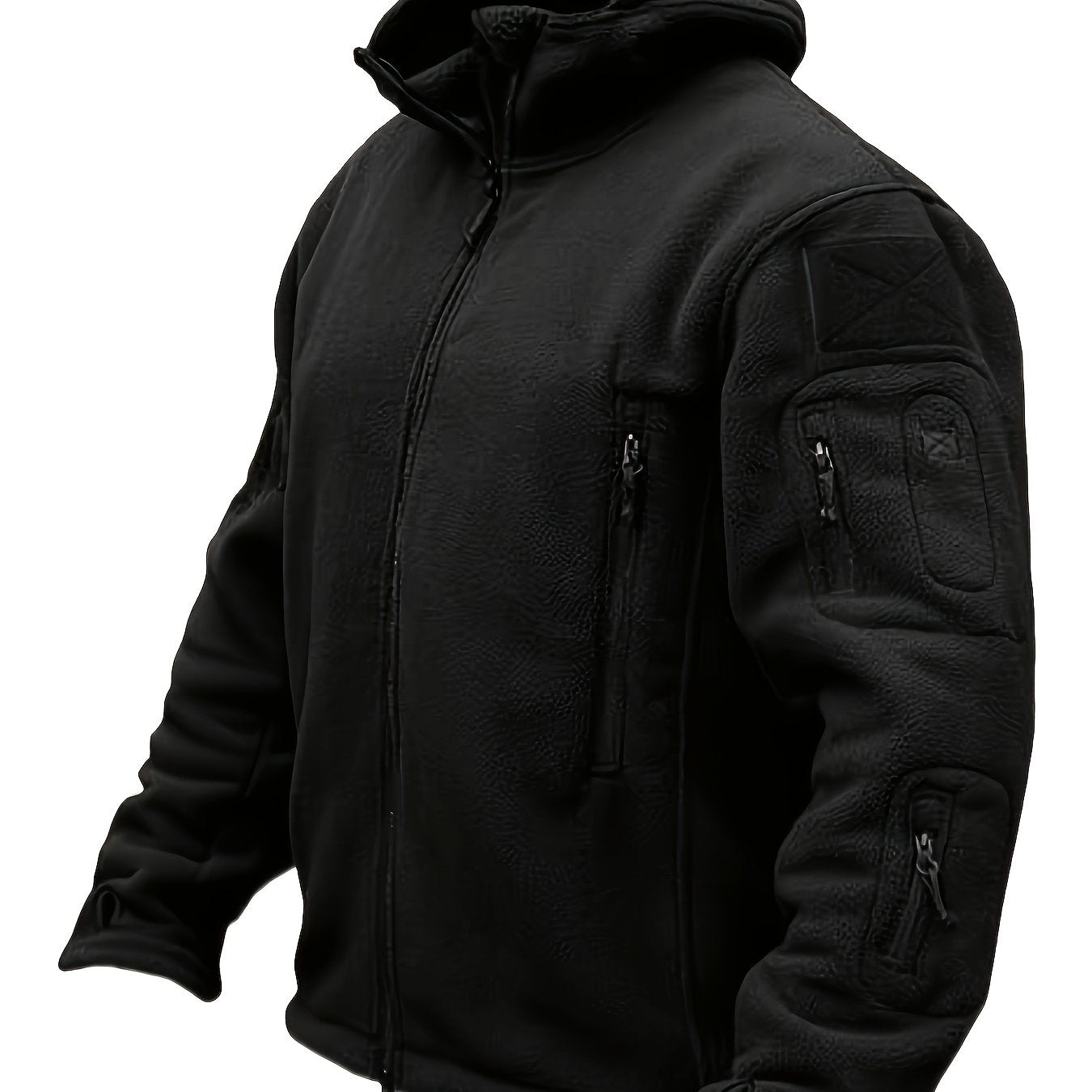 Men's Tactical Hooded Jacket - Warm, Windproof Outdoor Adventure Gear with Multiple Zip Pockets, Adjustable Straps, and Hook-and-loop Fastener Patches, Ideal for Hiking & Casual Wear, Khaki, Tactical Clothing|Sporty Hooded Ja