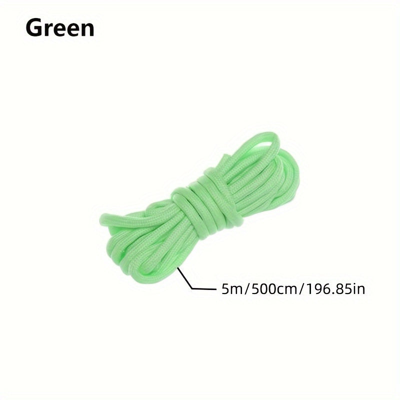 [Glow-in-the-Dark Rope] Glow-in-the-Dark Rope, Polyester Blend, 4mm Thick, 118.11inch/ 196.85inch/ 393.7inch, 3 lbs Tensile Strength, Windproof Tent Rope, Ideal for Valentine's Day, Easter, Women's Day, Mother's Day, Independ