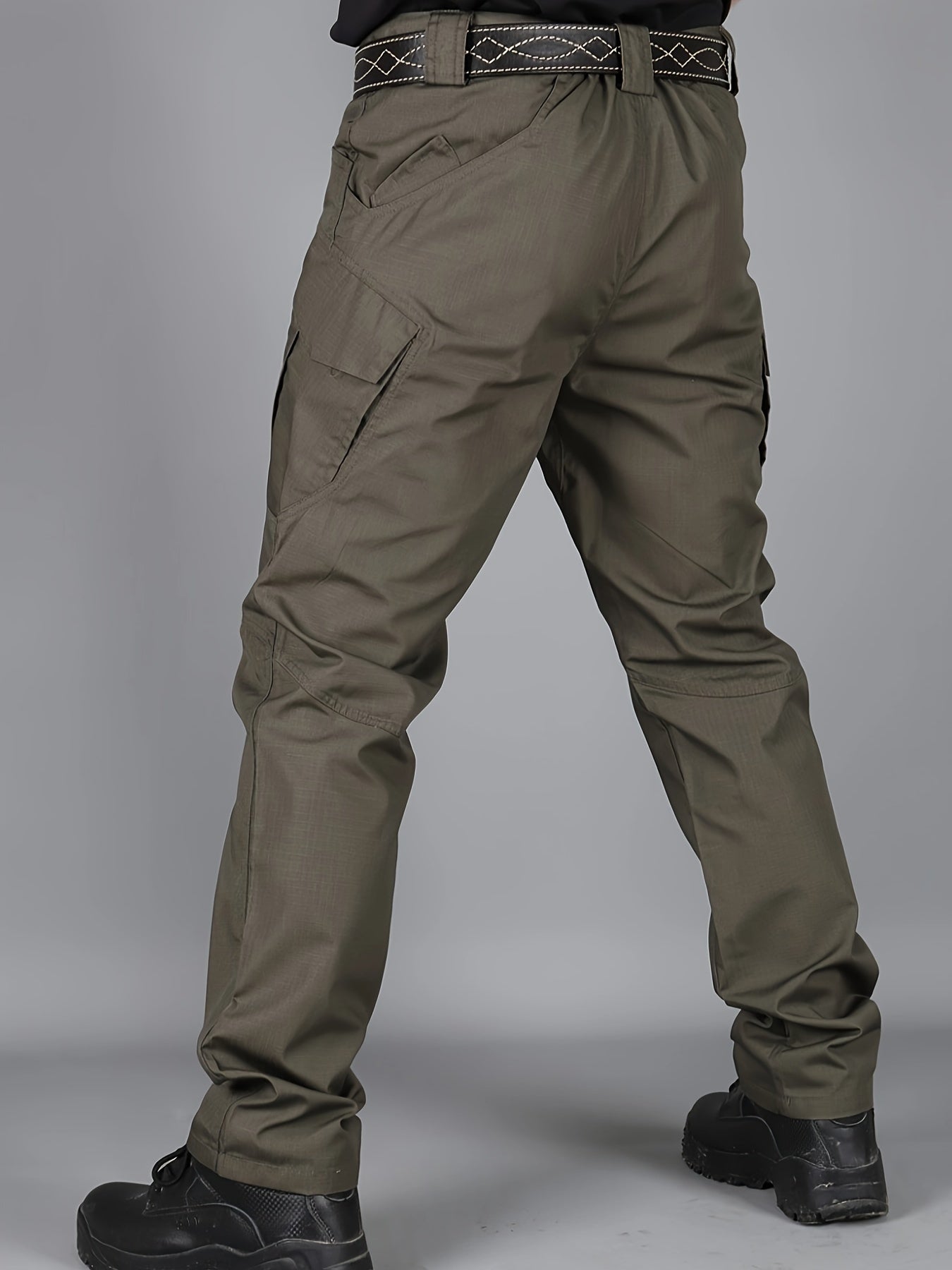 [Tactical Cargo Pants] Lightweight Tactical Men's Cargo Pants | Breathable Polyester, Multiple Pockets, Solid Color Design, Outdoor Hiking, Training, Fishing - Durable Fabric, Multi-Functional, Sporty Style, Camping Gear