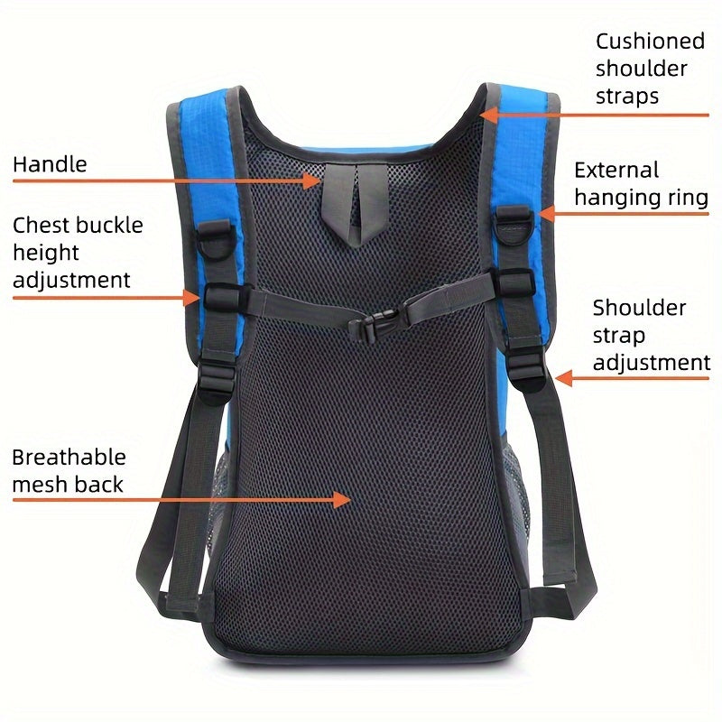 5.28gal Lightweight Outdoor Sports Backpack - Breathable, Adjustable Shoulder Straps, Tablet Compartment, Zipper Closure, Ideal for Hiking, Cycling, Camping, and Travel, Camping Gear