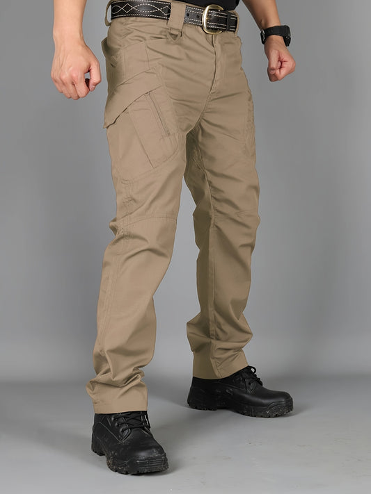 [Tactical Cargo Pants] Lightweight Tactical Men's Cargo Pants | Breathable Polyester, Multiple Pockets, Solid Color Design, Outdoor Hiking, Training, Fishing - Durable Fabric, Multi-Functional, Sporty Style, Camping Gear