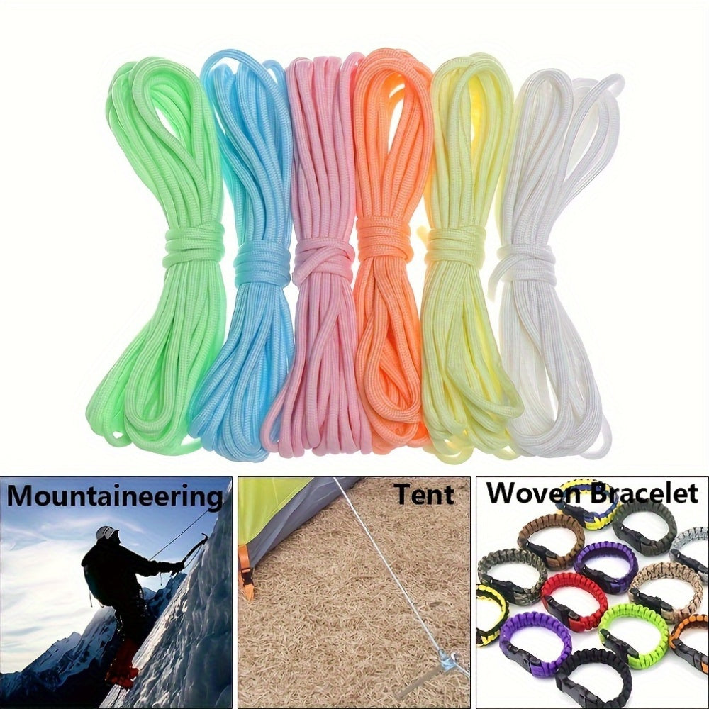 [Glow-in-the-Dark Rope] Glow-in-the-Dark Rope, Polyester Blend, 4mm Thick, 118.11inch/ 196.85inch/ 393.7inch, 3 lbs Tensile Strength, Windproof Tent Rope, Ideal for Valentine's Day, Easter, Women's Day, Mother's Day, Independ