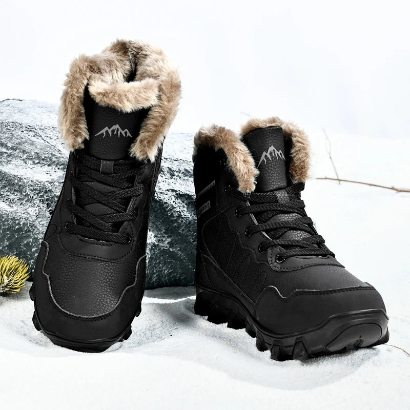 Outdoor Snow Boots Men's Sport Hiking Shoes Combat Add Plush Warm Winter Boots for Men