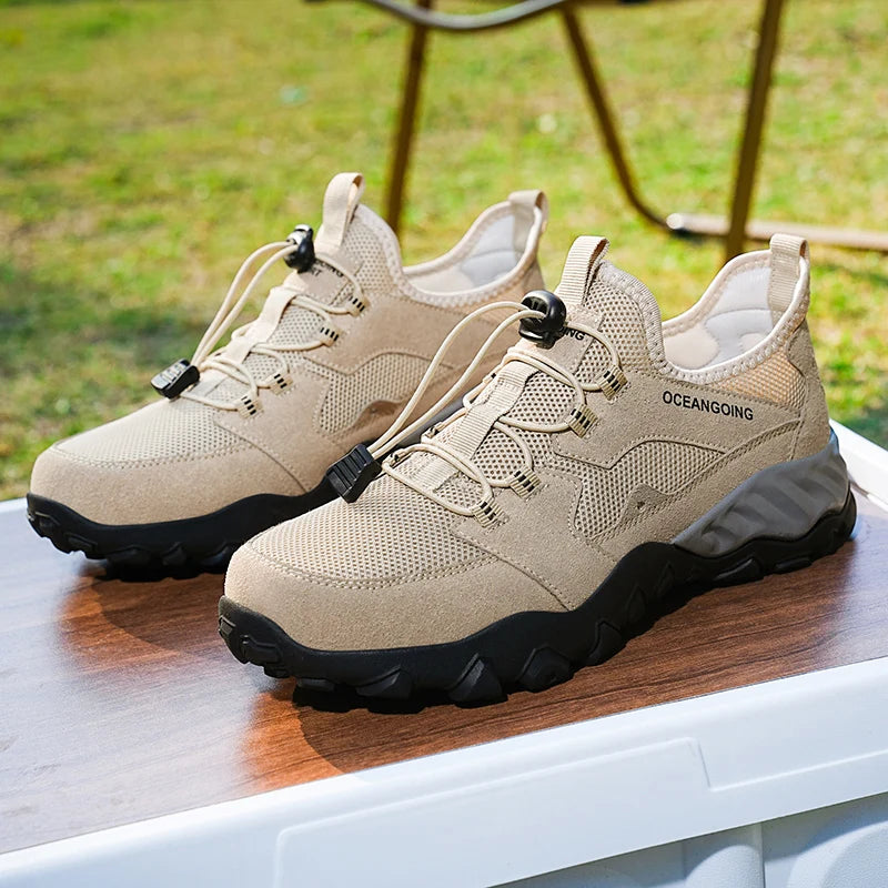 Men's Outdoor Fashion Anti-Slip Mesh Sneakers Breathable Climbing Hiking Shoes for Summer Autumn Winter