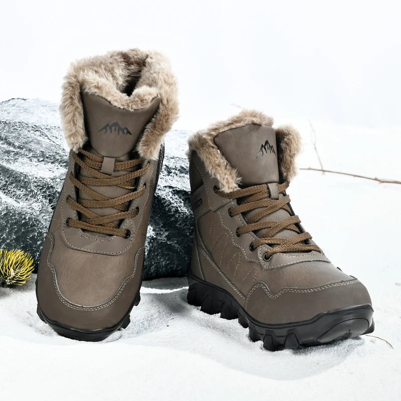 Outdoor Snow Boots Men's Sport Hiking Shoes Combat Add Plush Warm Winter Boots for Men
