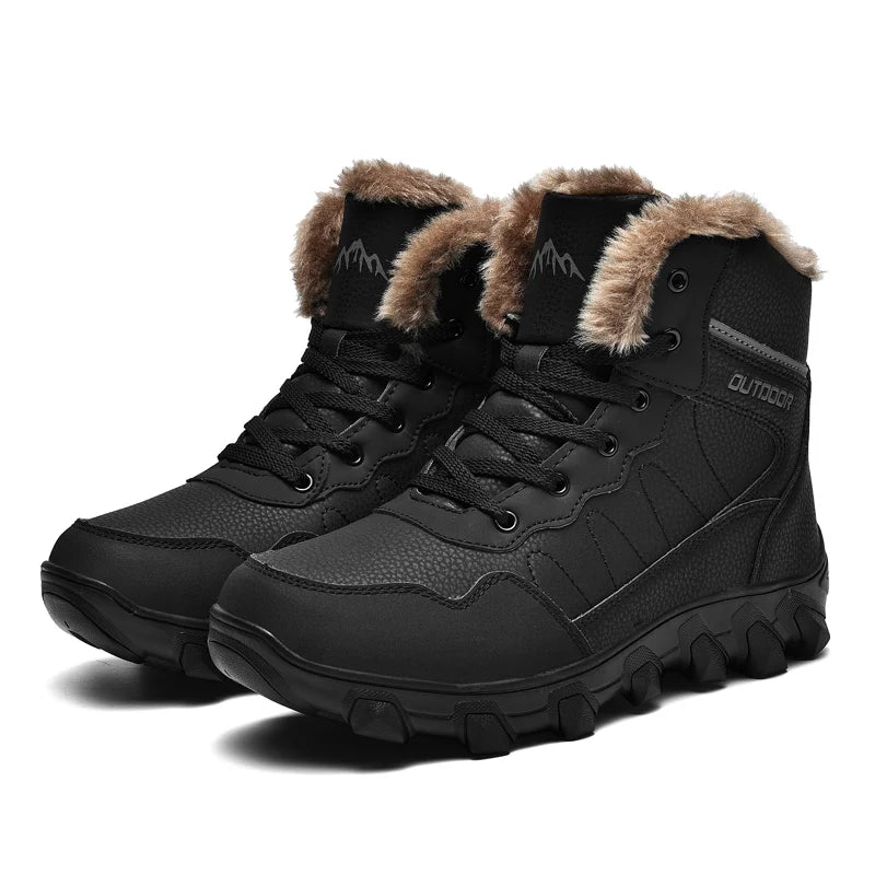 Outdoor Snow Boots Men's Sport Hiking Shoes Combat Add Plush Warm Winter Boots for Men