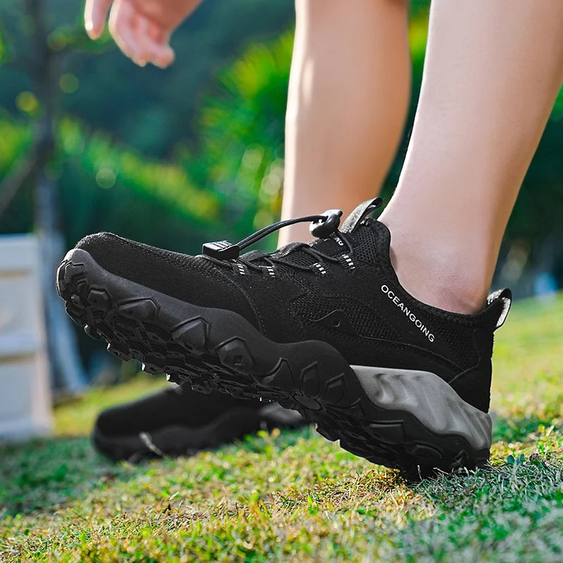 Men's Outdoor Fashion Anti-Slip Mesh Sneakers Breathable Climbing Hiking Shoes for Summer Autumn Winter