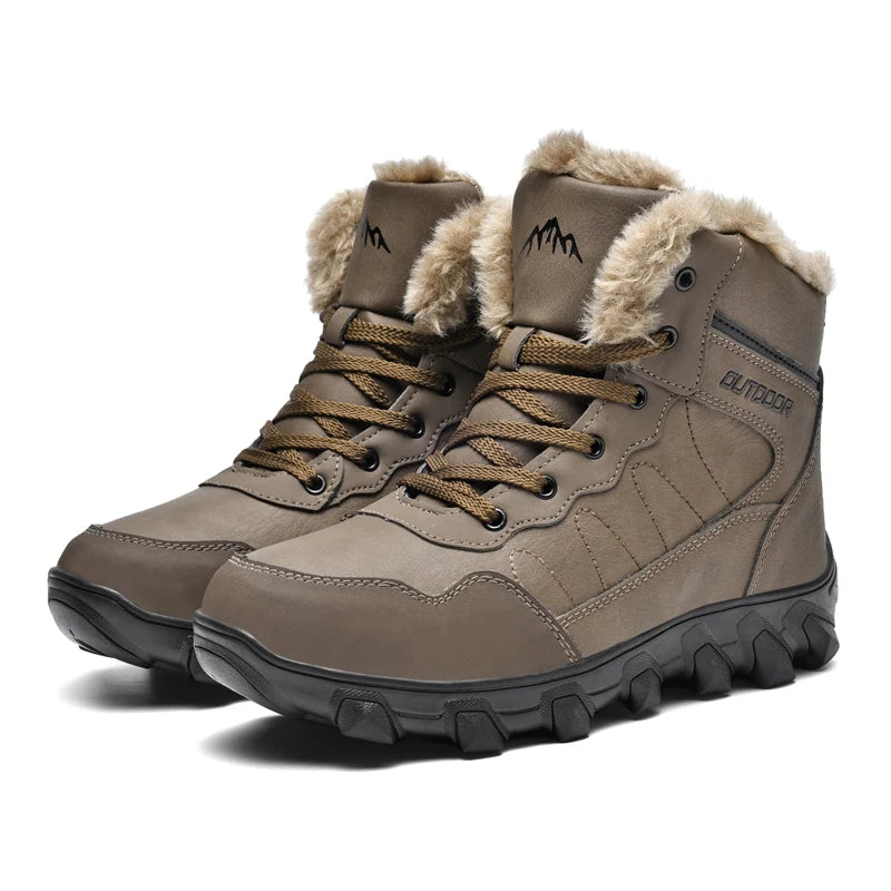 Outdoor Snow Boots Men's Sport Hiking Shoes Combat Add Plush Warm Winter Boots for Men