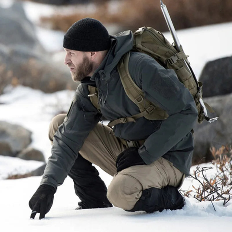 Winter Jacket Men Outdoor Waterproof Warm Coats Male Outwear Mountaineering Fleece Casual Thicken Velvet Jacket Mens