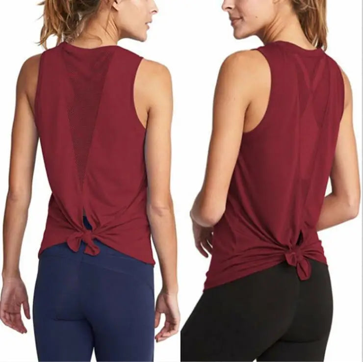Women Yoga Shirts Tank Top Gym Sports Running Athletic Active Stretch Workout Vest Quick Drying Clothes Breathable Gauze 2020