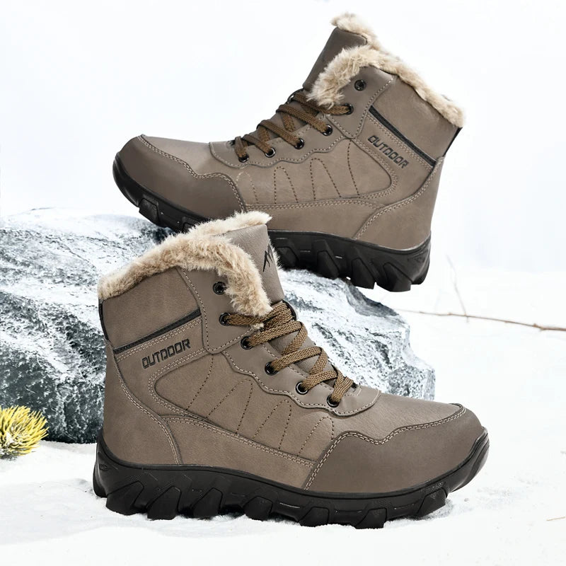 Outdoor Snow Boots Men's Sport Hiking Shoes Combat Add Plush Warm Winter Boots for Men