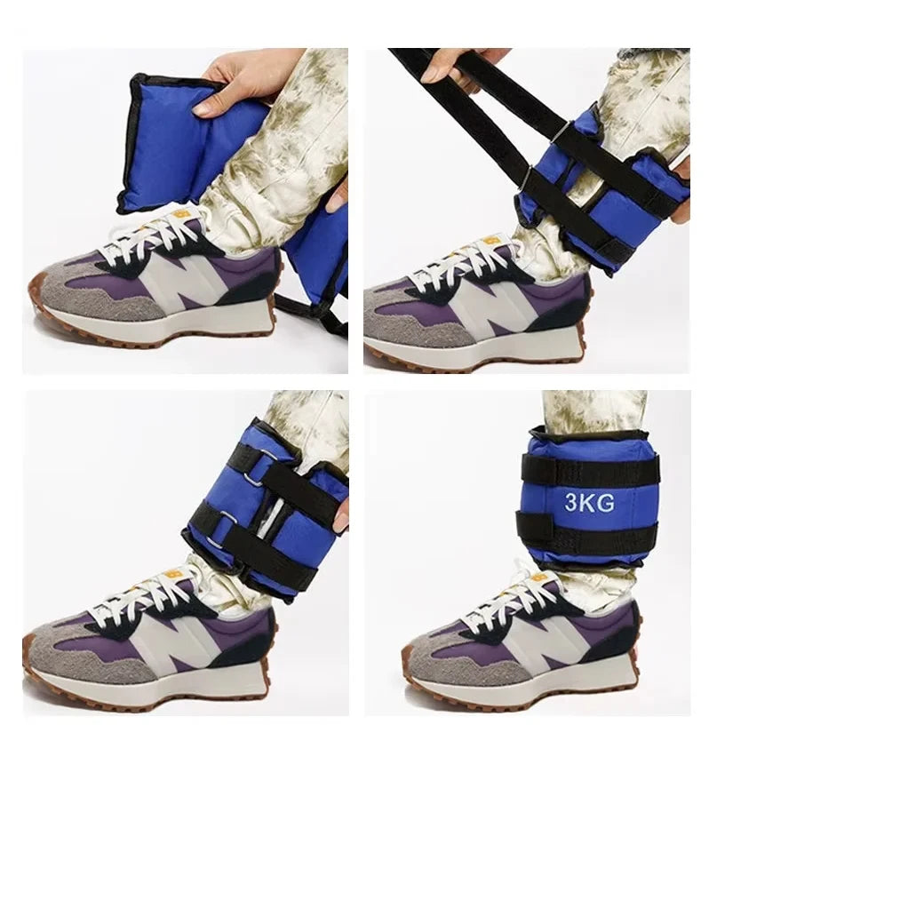 ankle and wrist weights from 1 to 5 kilos, adjustable double strap lasters, for fitness exercise gym training