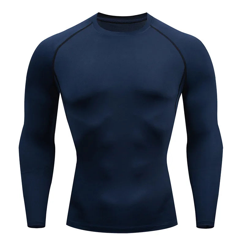 Men's Workout Compression Shirt Turtleneck Long Sleeve Rash Guard Gym Base Layer Athletic Undershirt Gear Sports Shirt