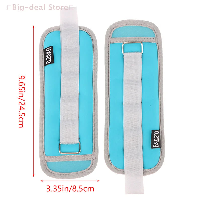 【M】1Pair Adjustable Ankle Weights (0.25kg*2pcs) Neoprene Leg Arm Straps For Fitness Aerobics Physical Therapy For Women Men Kids