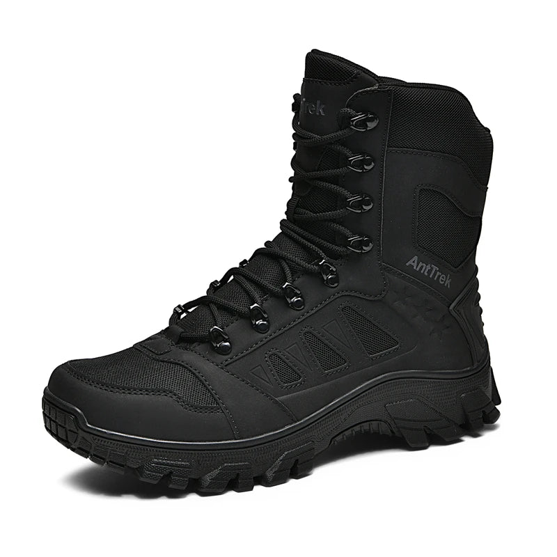 Hiking Shoes Men High-top Boots Thick-soled Lace-up Anti-slip Outdoor Boots Men Casual Durable Combat Boots Me Ankle Boots