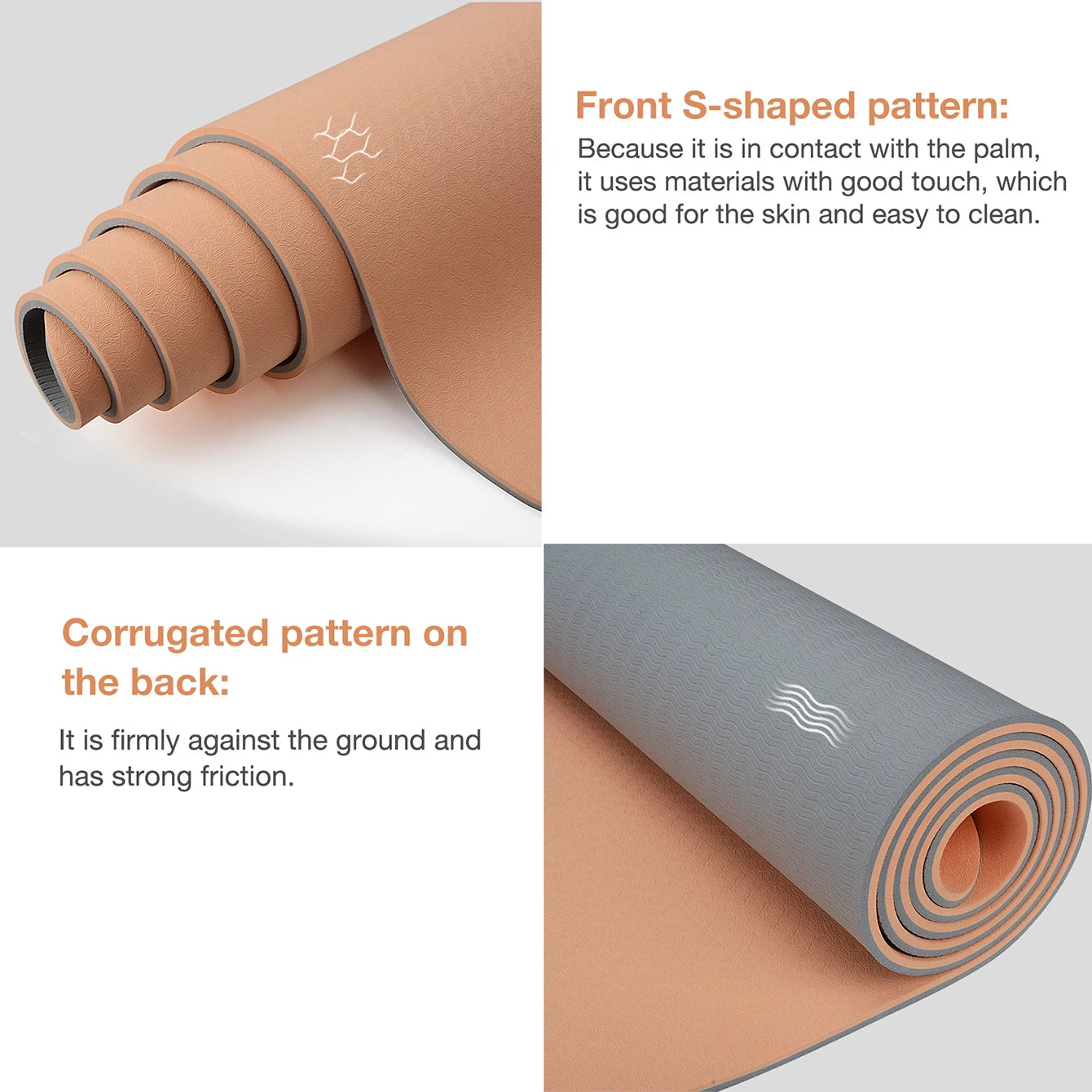 Non-slippery TPE yoga mat, thick two-color, high quality, for fitness, fitness, home, non-slip, 180x57cm