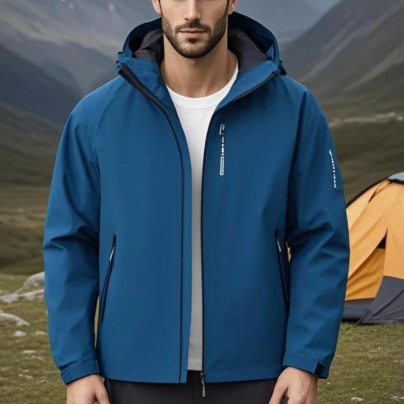 Hooded Workwear Cargo Jackets for Men Women Outdoor Waterproof Camping Jackets Men Windproof Windbreaker Coats Hiking Outerwear