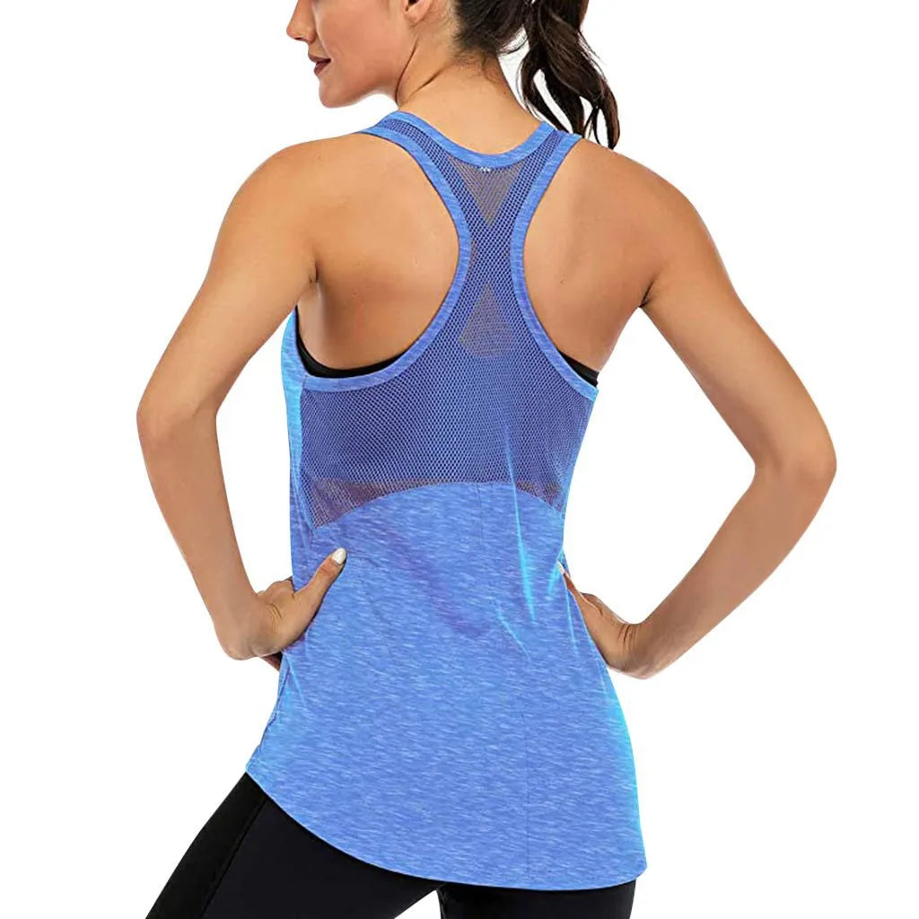 Women Running Shirts Sleeveless Gym Tank Tops Women's Sportswear Quick Dry Breathable Workout Tank Top Yoga Shirt
