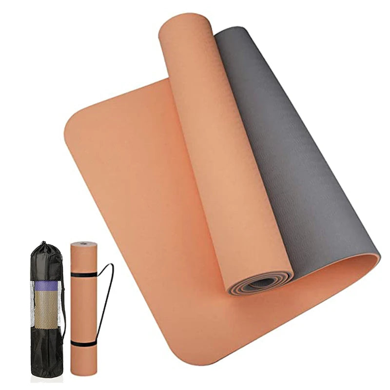 Non-slippery TPE yoga mat, thick two-color, high quality, for fitness, fitness, home, non-slip, 180x57cm