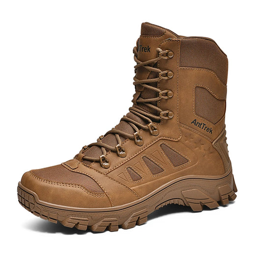 Hiking Shoes Men High-top Boots Thick-soled Lace-up Anti-slip Outdoor Boots Men Casual Durable Combat Boots Me Ankle Boots