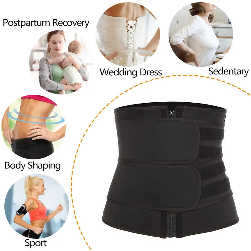 1pc Waist Trainer Slimming Body Shaper Fitness Belt Weight Loss Fat Burning Sport Girdle Sweat Trimmer Workout Cincher Shapewear