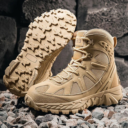New Tactical Boots Outdoor Camping Military Style Men's Spring Summer Season Hiking Shoes Comfortable Breathable Sports Gear