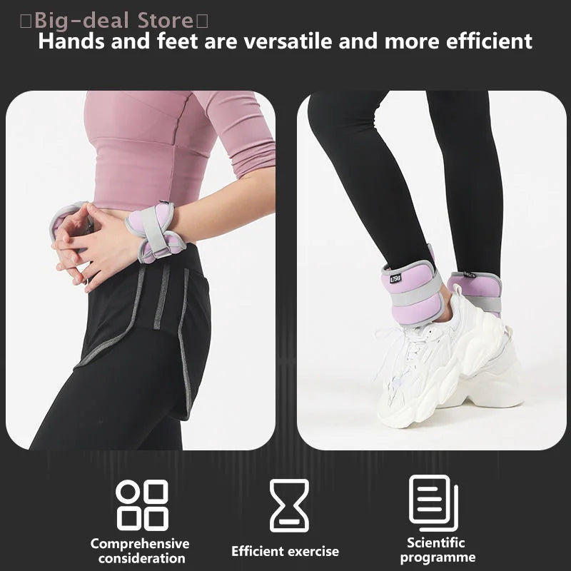 【M】1Pair Adjustable Ankle Weights (0.25kg*2pcs) Neoprene Leg Arm Straps For Fitness Aerobics Physical Therapy For Women Men Kids