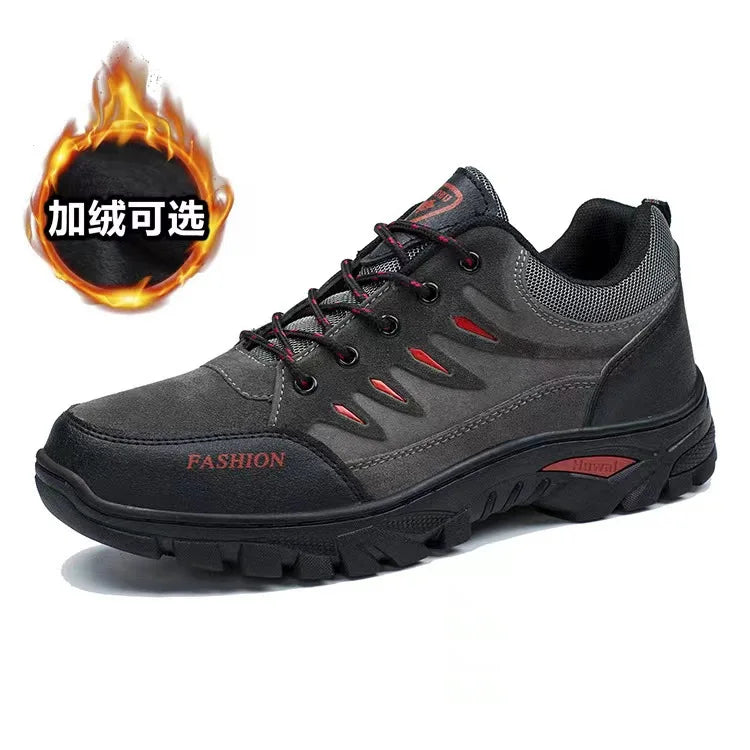 2024 New outdoor hiking shoes for tourism men's Casual warm non slip sports shoes low cut cotton shoes sneaker for men winter