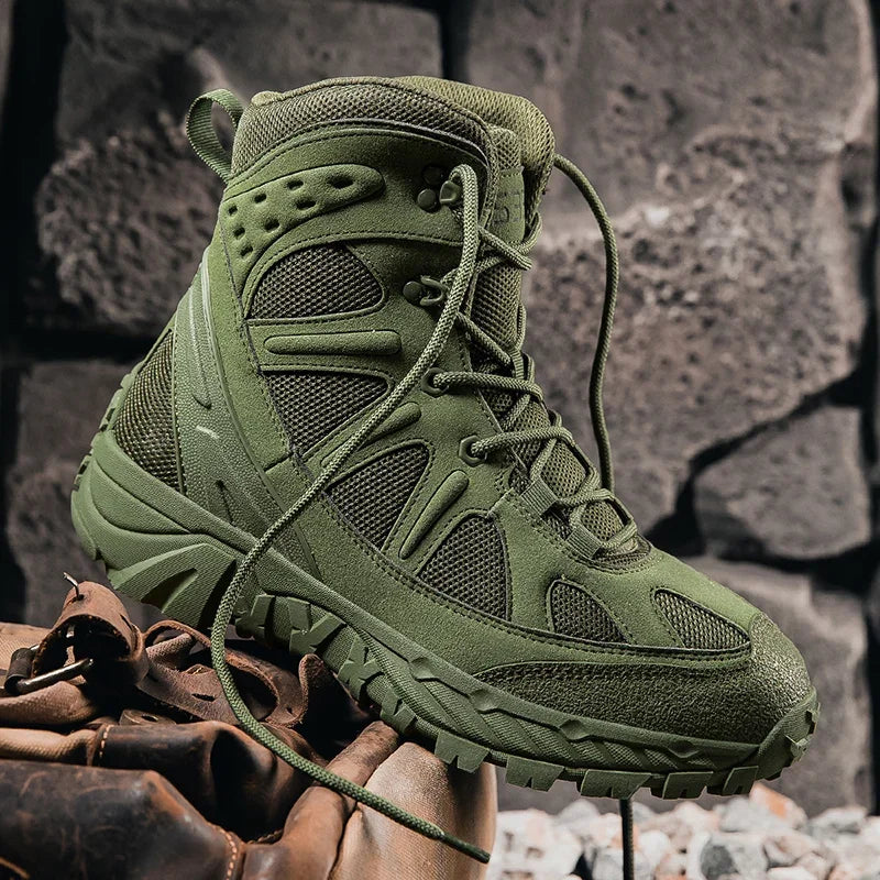 New Tactical Boots Outdoor Camping Military Style Men's Spring Summer Season Hiking Shoes Comfortable Breathable Sports Gear