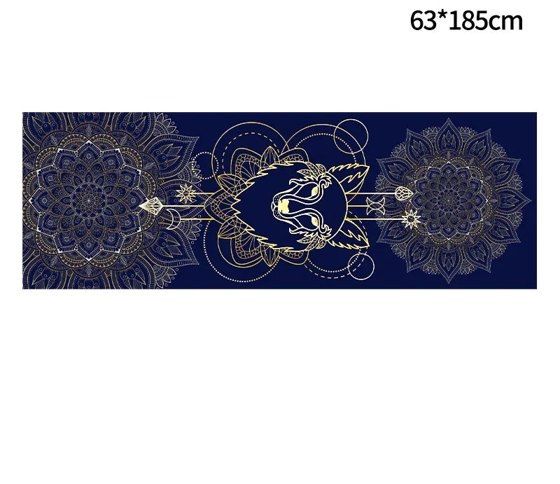 Hot Yoga Mat Towel 185*63cm Printed Yoga Towel Non Slip Fitness Workout Mat Cover for Pilates Gym Yoga Blankets