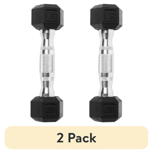 2 pack Barbell 3lb Rubber Hex Dumbbell Single