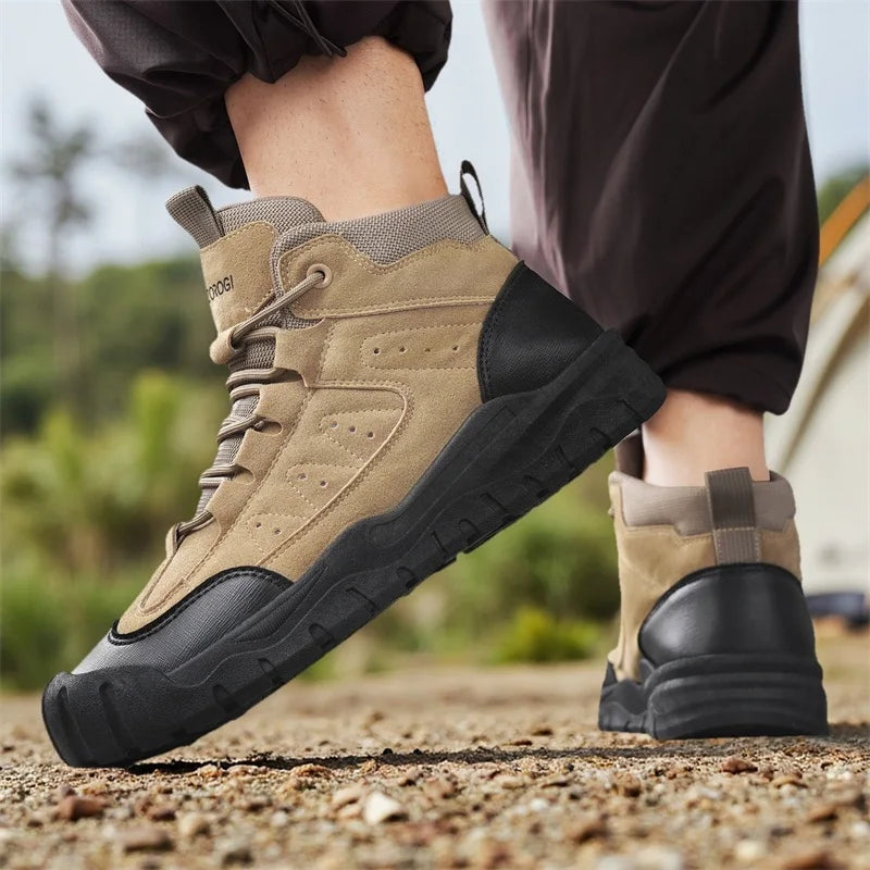 Men's Hiking Boots Autumn Winter Outdoor Walking Shoes Travel Sports Anti-slip Wear-resi Non-Slip Comfortable Men Casual Shoes