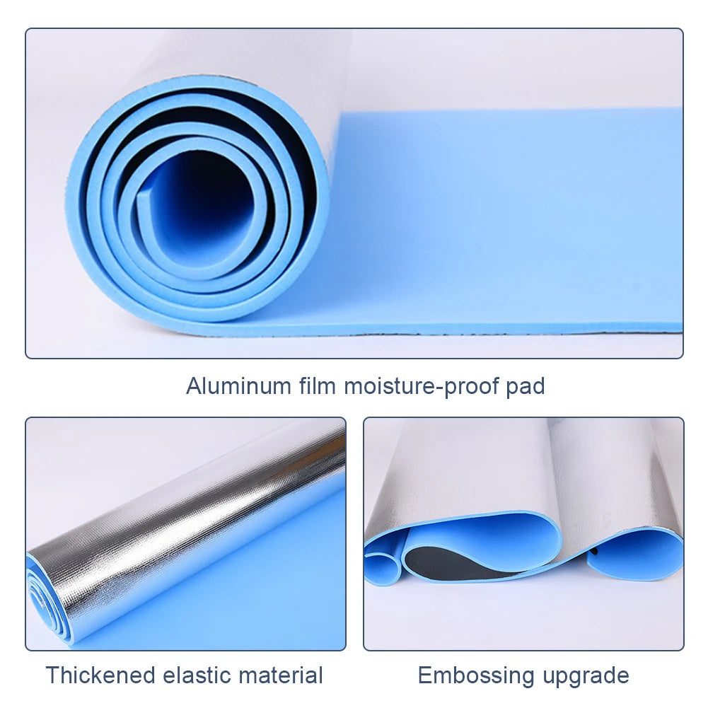 10mm Yoga Mat Anti-skid Sports Exercise Mat Moistureproof Thickened Camping Picnic Mat EVA Foam Sleeping Pad for Yoga & Pilates